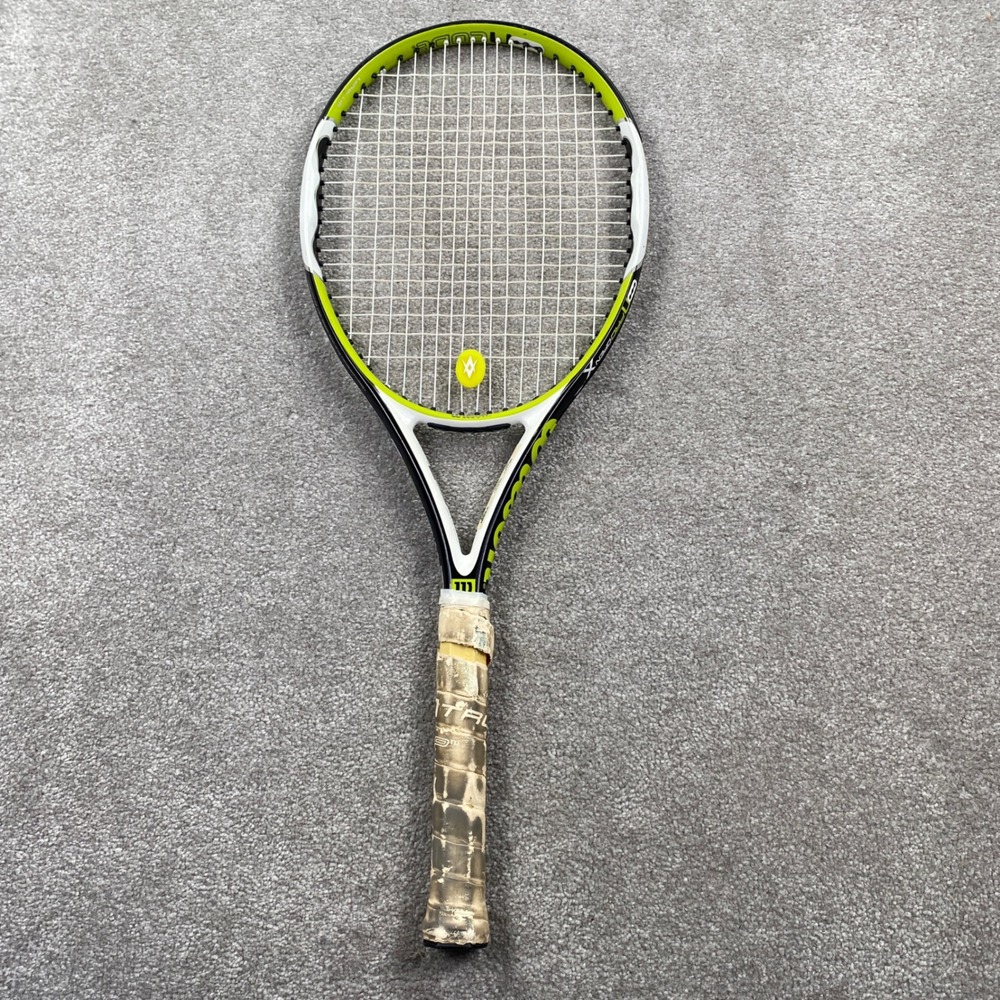 Wilson nPro Open X Tennis Racquet Unisex 4 3/8 Black White Yellow Nanotechnology